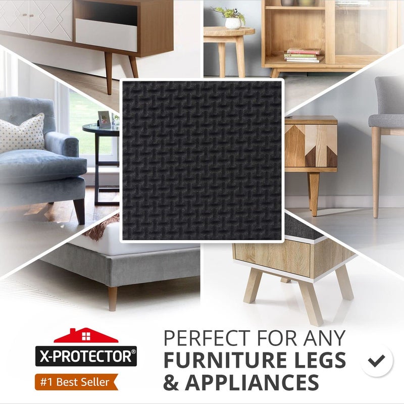 X-PROTECTOR Non Slip Furniture Pads â€“ 24 pcs Premium Furniture Grippers 2"! Best SelfAdhesive Rubber Feet Furniture Feet â€“ Ideal Non Skid Furniture Pad Floor Protectors â€“ Keep Furniture in Place! - Image 2